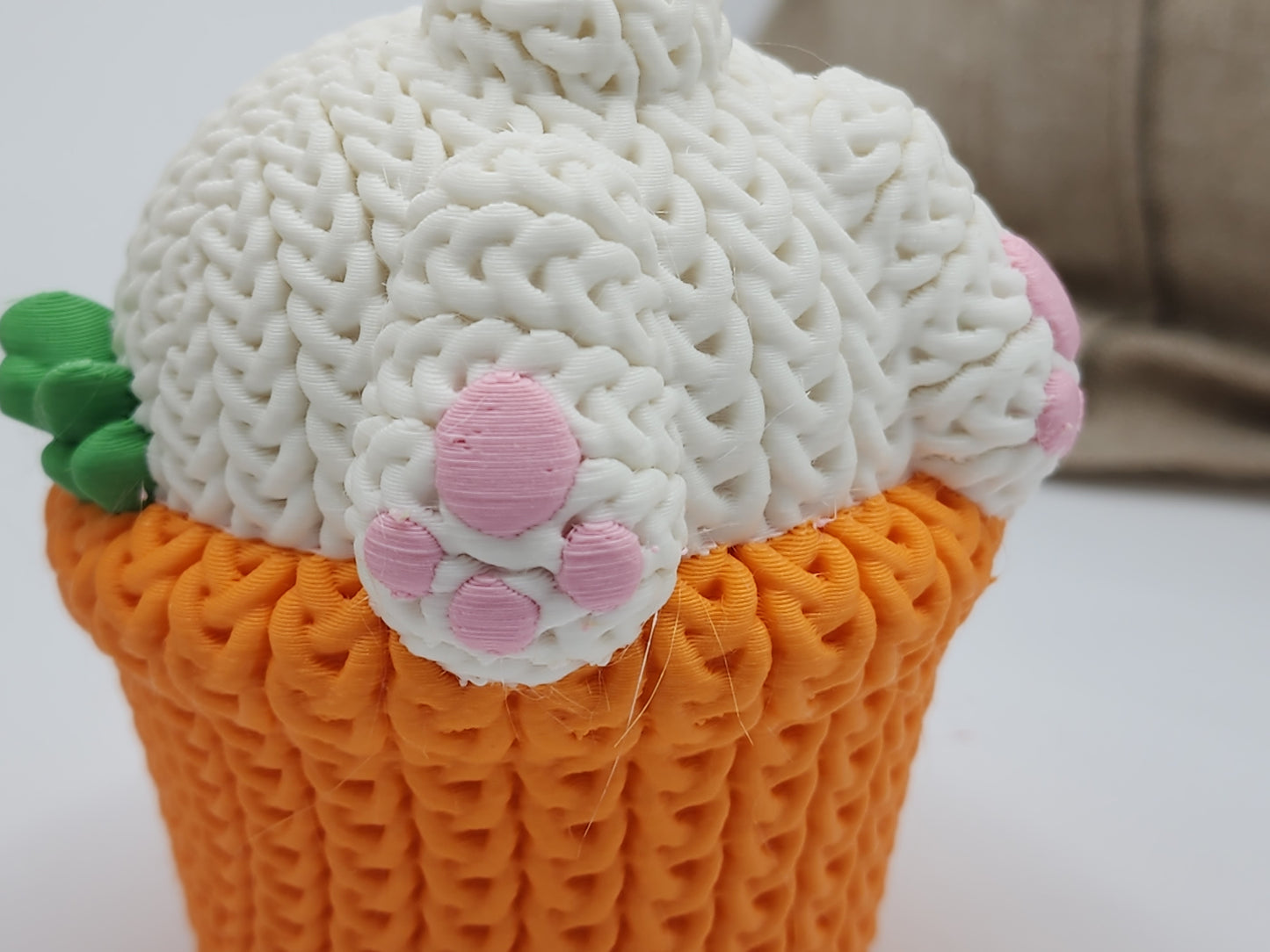 Knitted Bunny in a Basket