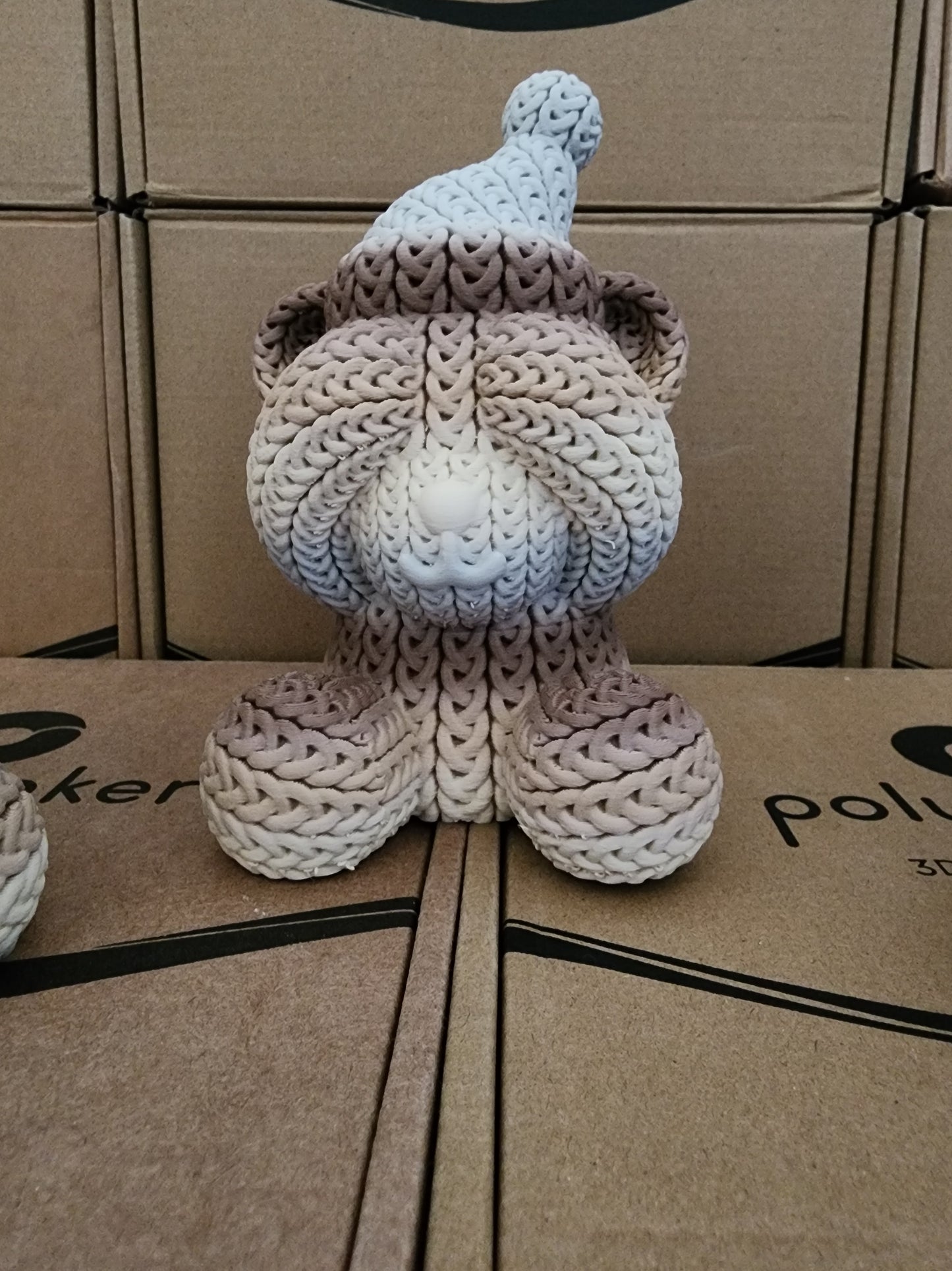 Knitted Holiday Teddy Bear - 3D Printed