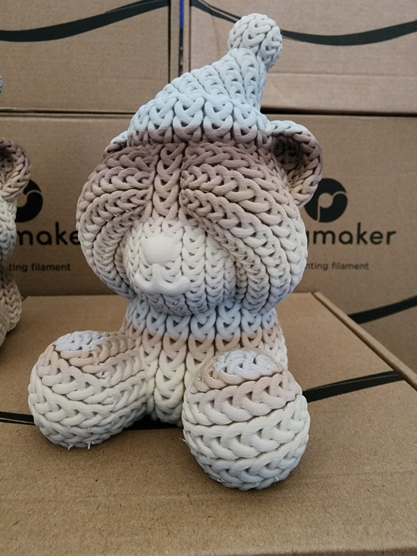 Knitted Holiday Teddy Bear - 3D Printed