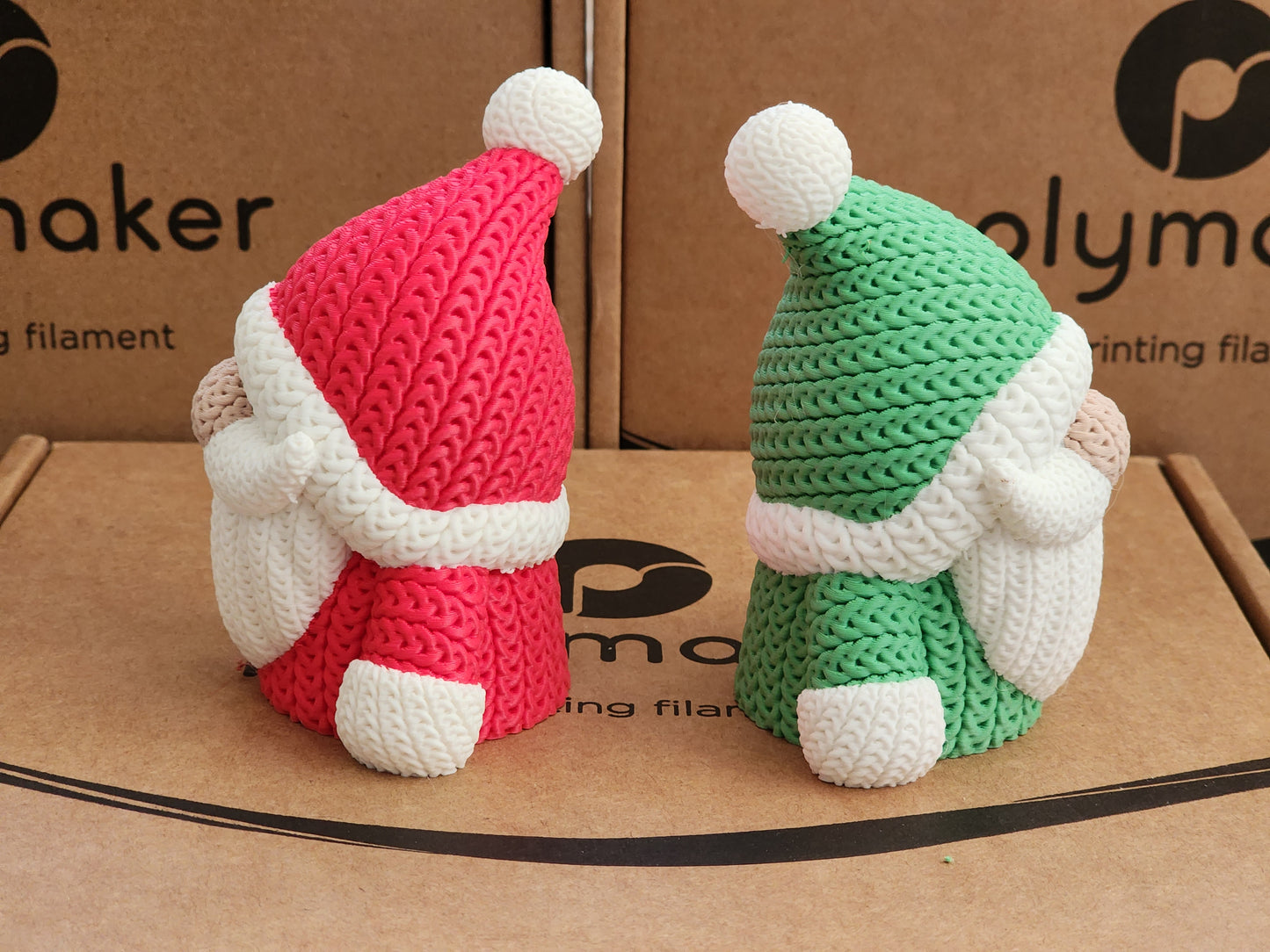 Knitted Holiday Santa Gnome - 3D Printed