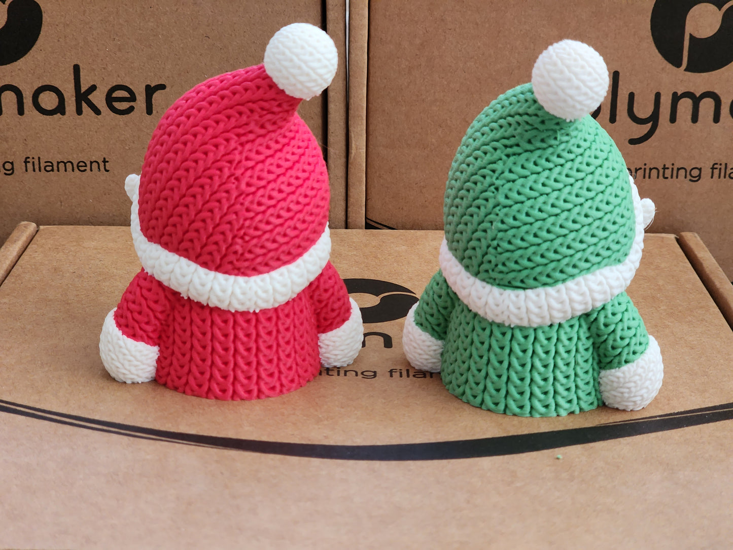 Knitted Holiday Santa Gnome - 3D Printed