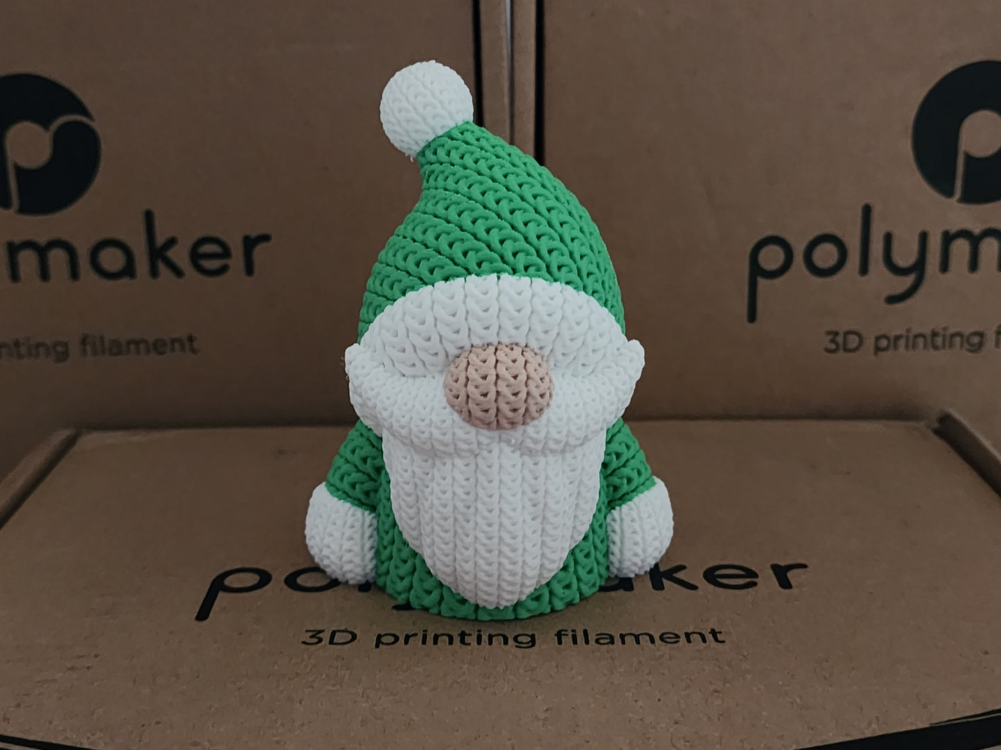 Knitted Holiday Santa Gnome - 3D Printed