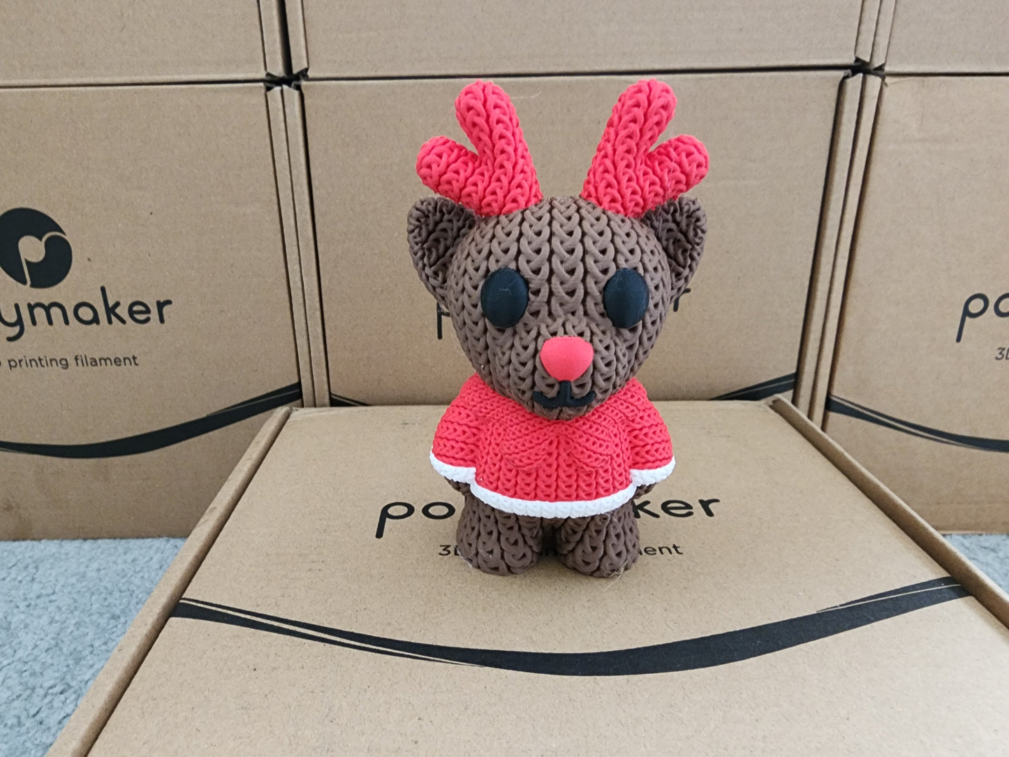 Knitted Holiday Reindeer - 3D Printed