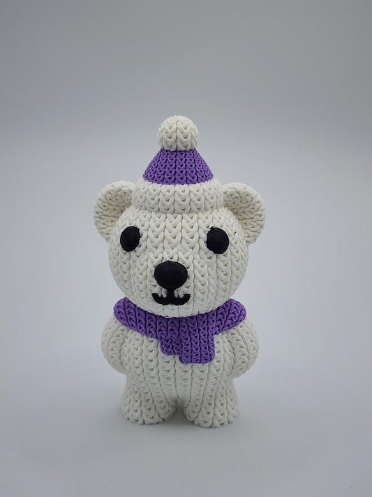 Knitted Holiday Polar Bear - 3D Printed