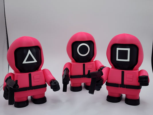 Chunky Magenta Soldiers 3D Model Kit